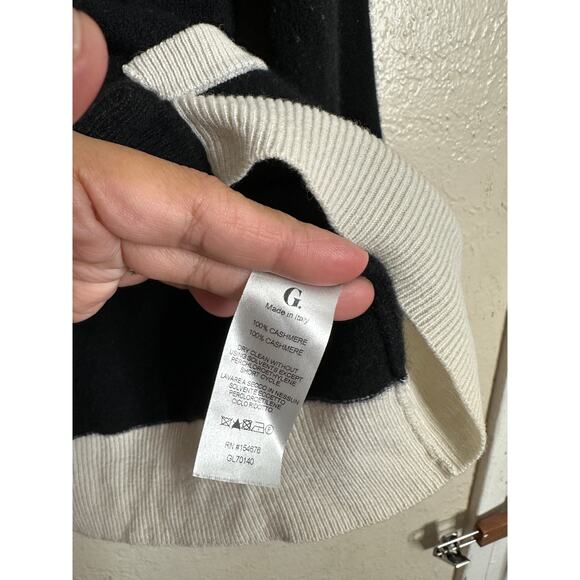 G. by Goop Hadley Tipped Cardigan 100% Cashmere Womans Large (FLAWED) - Picture 8 of 12